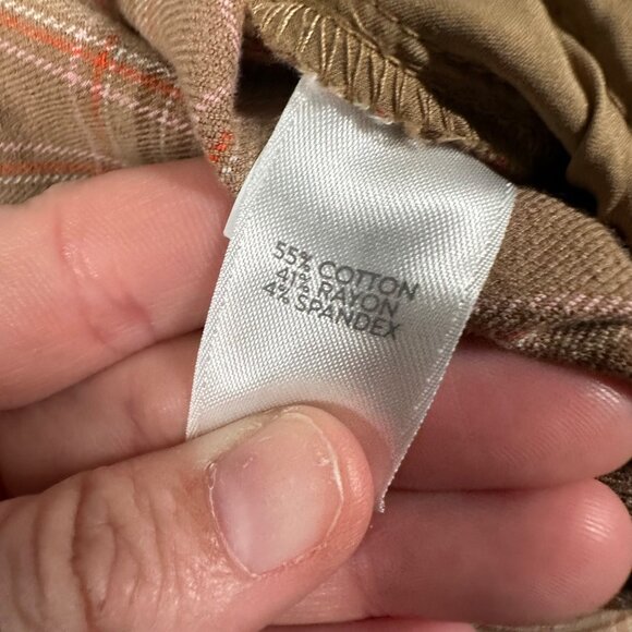 J Jill Womens 20 Brown Plaid Premium Bi-Stretch Straight Leg Cropped Pants Casua - Picture 6 of 11